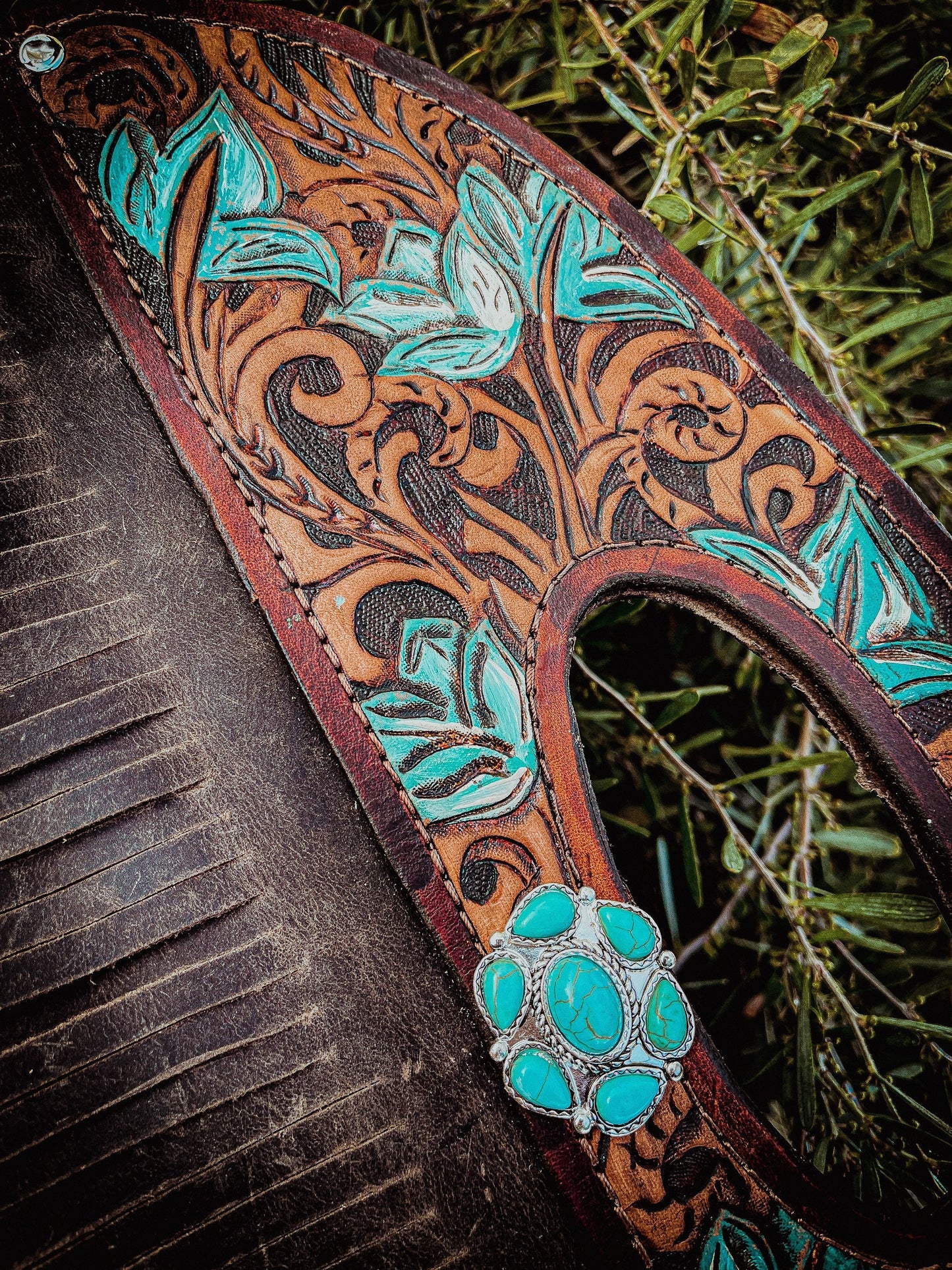 Handmade Tooled Real Leather Purse With Fringe