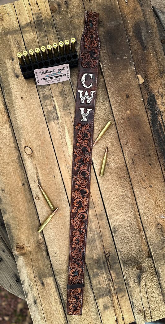 Custom Leather Gun Rifle Sling